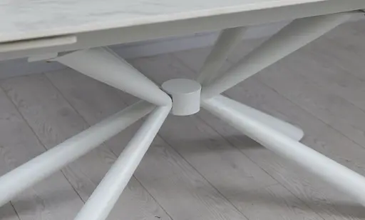 Стіл Рим обідній розкладний білий глянець 1600/2400x900x750 ноги білі - фото 8