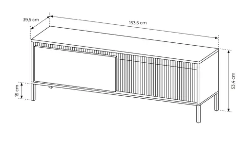 Тумба під телевізор Perfect Home Сенсо / Senso 2-дверна 2D/153 Беж (PFH-091109) - фото 3