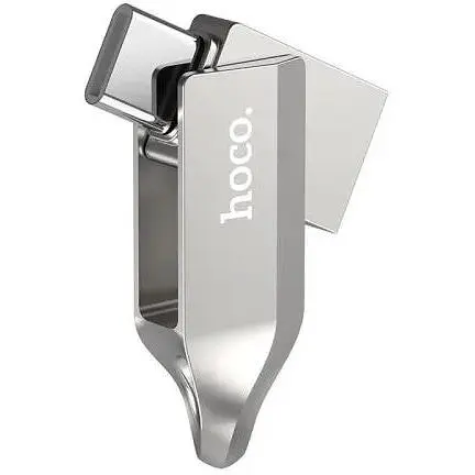Флеш-накопитель USB-A/C Hoco UD8 Smart Type-C USB drive 64Gb серебристый - фото 1
