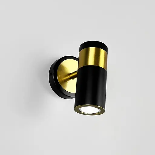 Бра зі спотом у чорно-латунному корпусі Line F Арт. WS166/1BK|AB - фото 9