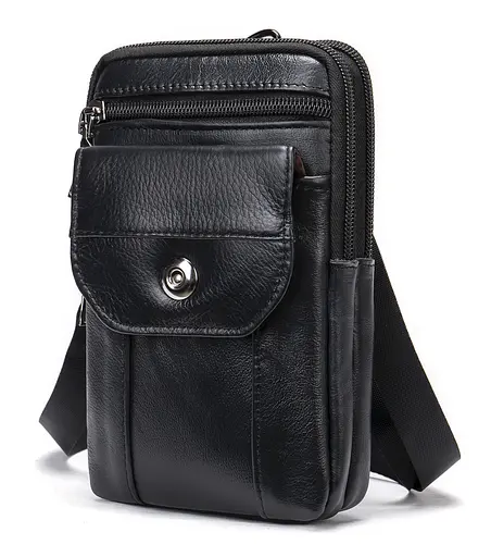 Чоловіча шкіряна сумка на пояс Vintage 11х18,5х4 см sum0015060 - фото 2