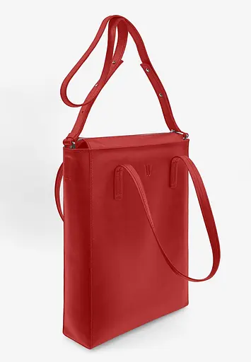 Шкіряний шоппер Nancy червоний - фото 3