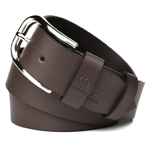 Ремінь шкіряний Grande Pelle коричневий  120х4х0.5 см acs0032050 - фото 3