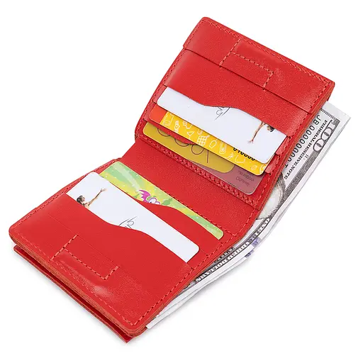 Женское кожаное портмоне Grande Pelle 9.5х10х2 см acs0018783 - фото 4