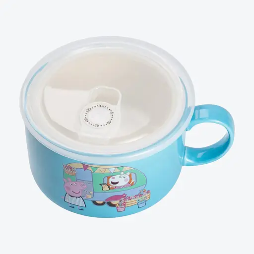 Миска для локшини Yiwu порцелянова Summer Time 770 мл з герметичною кришкою блакитна HP-15-15 - фото 2