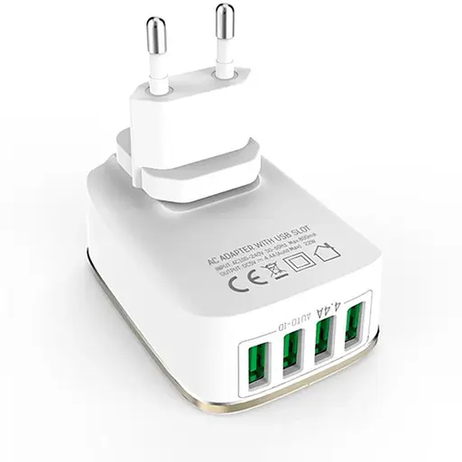 Зарядный адаптер 4 порта Ldnio A4404 зарядное устройство 4 USB 4.4A - фото 3