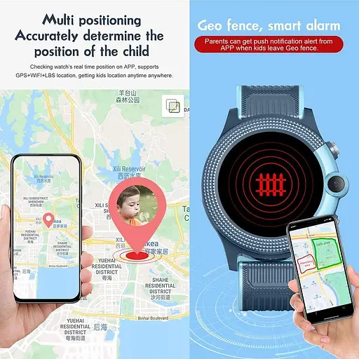 Смарт-годинник дитячі LEMFO D36 4G з камерою WI-FI GPS SIM-карта геозабором силіконовий ремінець Black Red (16735) - фото 6