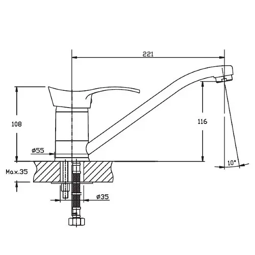 Змішувач для кухні Haiba ERIS 004 (HB0098) - фото 2