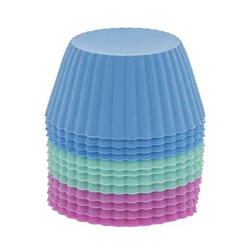 Набір силіконових форм для випічки кексів, мафінів, міні-тортиків 12 шт., A-plus 85544 - фото 9