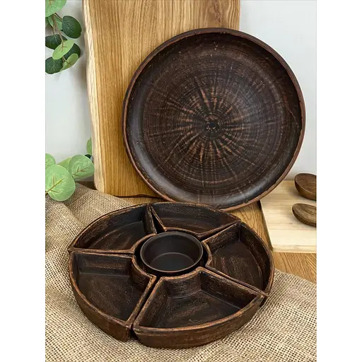 Менажниця керамічна (глиняна) Гладка 30 см  - фото 3