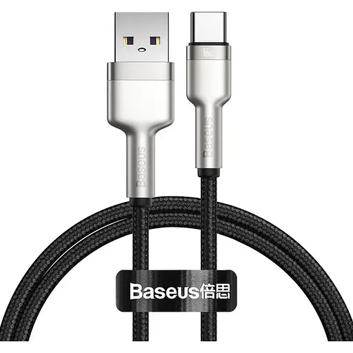 Кабель Baseus Cafule Series Metal Data Cable USB to Type-C 66W 1 м Чорний