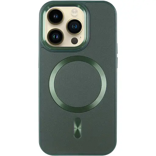 Шкіряний чохол Epik SnapCase with MagSafe для Apple iPhone 15 Pro 6.1 Green - фото 2