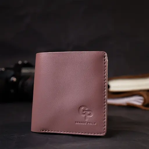 Кожаный женский кошелек Grande Pelle 9.7х10.2х1 см acs0027014 - фото 6