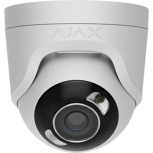 IP-камера Ajax дротова TurretCam HL white, 5мп, 2.8мм, гібридне підсвічування IR 35м, білий Led 50м, Poe, True WDR, IP 65, ІЧ 35м, аудіо, кут огляду 100° до 110°