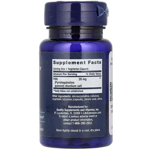 Пірролохінолінхінон Life Extension PQQ 20 мг 30 вегетаріанських капсул - фото 2