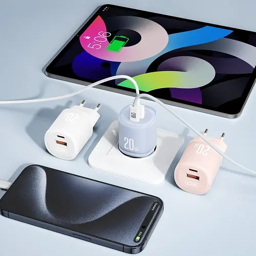 Мережевий зарядний пристрій XO L144(EU) PD20W 1USB-A+1USB-C Fast Charger Синій - фото 2