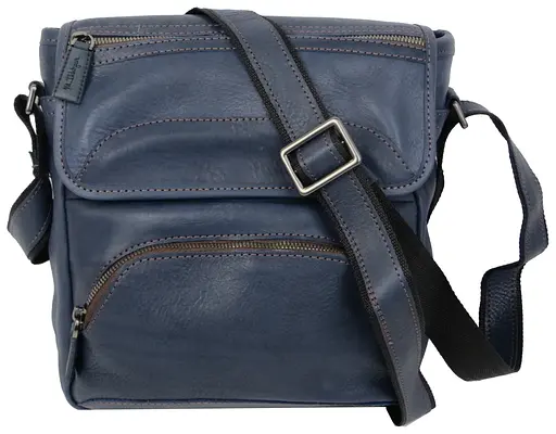 Кожаная мужская наплечная сумка Mykhail Ikhtyar 23х25х6 см sum0023010 - фото 3