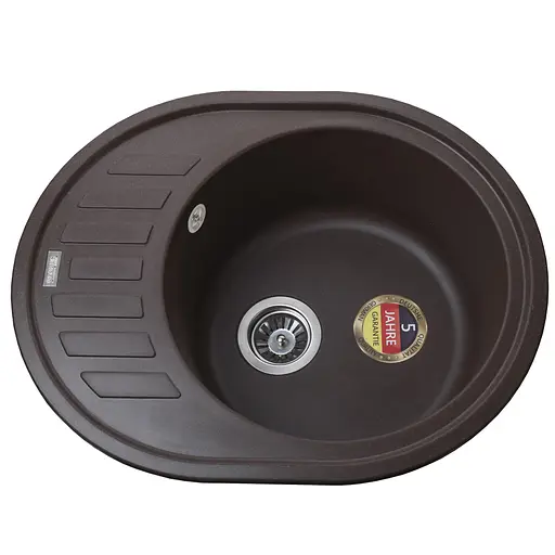 Кухонна мийка гранітна Globus Lux Arno коричневий 620x500мм-А0006, Коричневий - фото 6