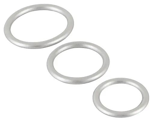 Набор эрекционных колец You2Toys Metallic Cock Ring Set 3 шт. серебристый - фото 6