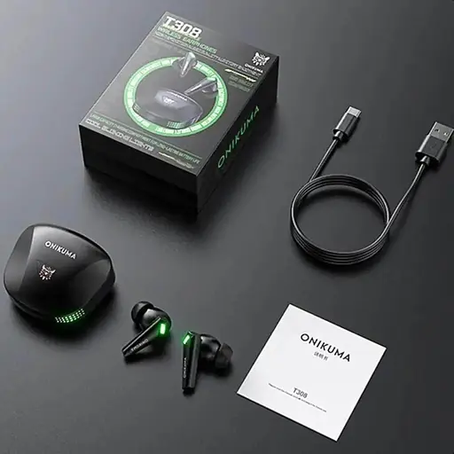 Геймерські Bluetooth навушники Onikuma T308 із зарядним кейсом Ігрова гарнітура Чорний - фото 10