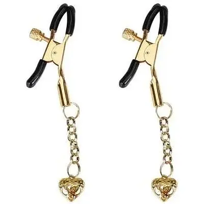 Зажимы для сосков Liebe Seele Hollow Heart Nipple Clamps Gold