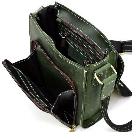 Кожаная мужская сумка через плечо TARWA 26х22х6 см sum0025769 - фото 2