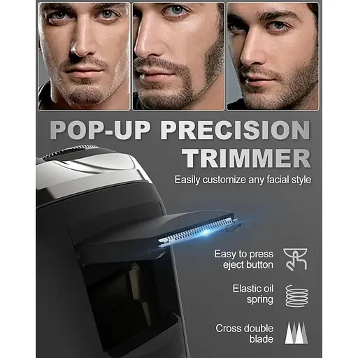 Електробритви Rantizon Вологі та сухі водонепроникні перезаряджувані бритви з тримером - фото 3