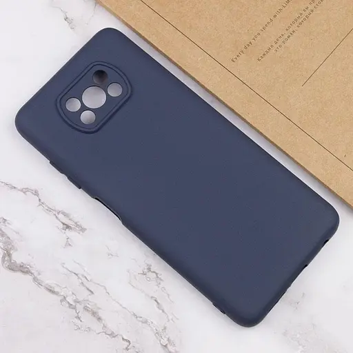 Чехол TPU GETMAN Liquid Silk Full Camera для Xiaomi Poco X3 NFC / Poco X3 Pro Синий / Midnight Blue - фото 4