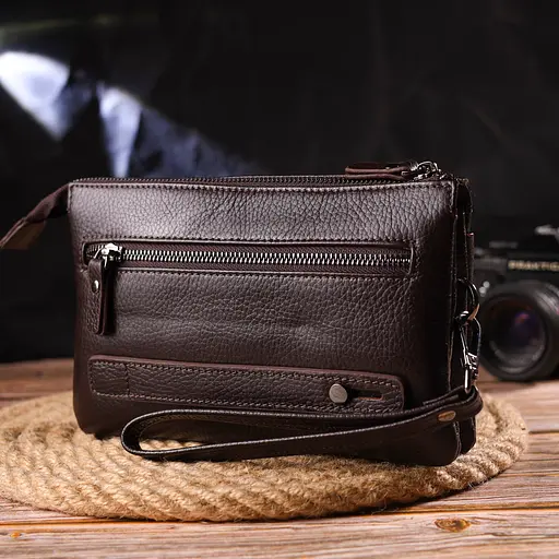 Клатч кожаный мужской Canpellini 22,5х14х4 см sum0022432 - фото 8