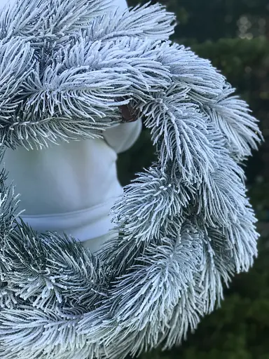 Вінок хвойний Hvoya Сосна литий засніжений 60 см - фото 7