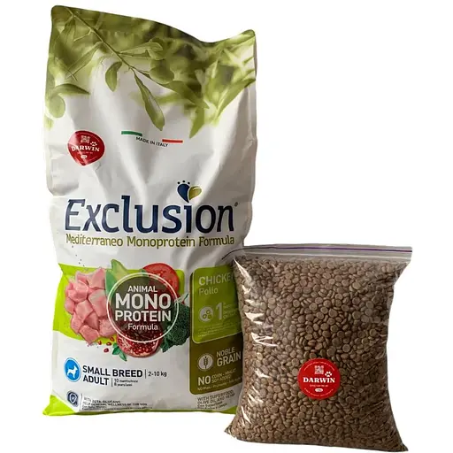Корм Exclusion Adult Chicken Small Breed для дорослих собак малих порід з куркою 1кг (на вагу) - фото 1