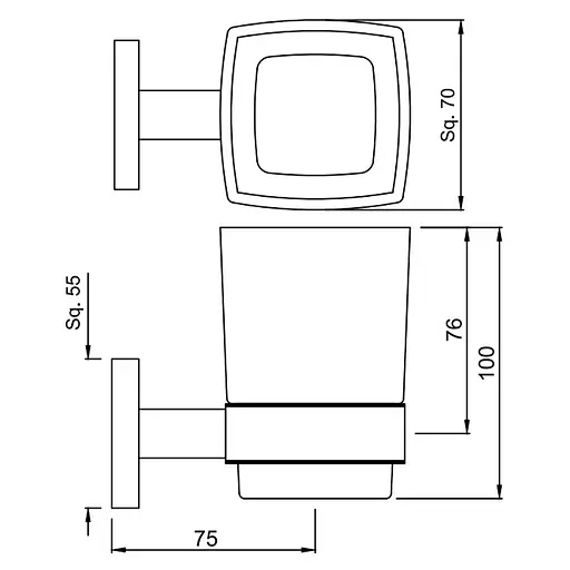 Склянка Jaquar Kubix Prime AKP-CHR-35741P хром - фото 2