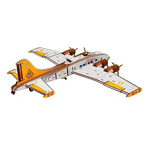 Деревянный 3D-конструктор Бомбардировщик Летающая крепость PuzzleOk Puz-00949 - фото 2