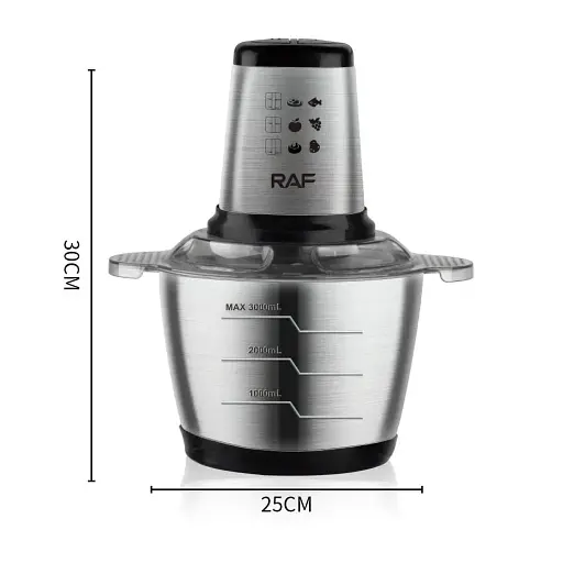 Блендер электрический металлическая чаша, 2 режима, 4 ножа, 300 Ватт, 3 литра Raf R-7031 - фото 3