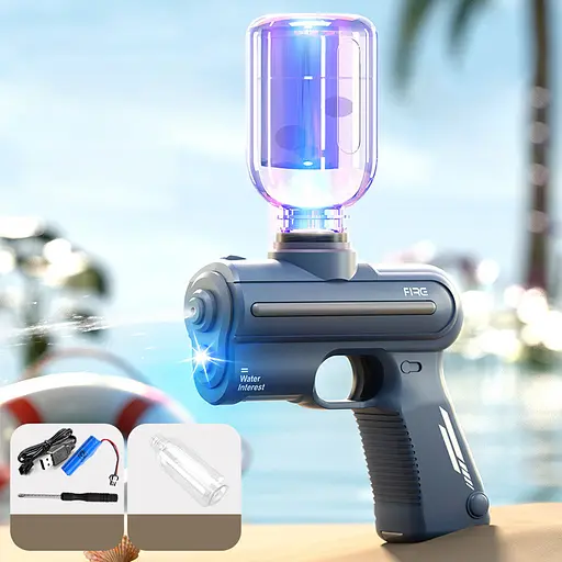 Водяний акумуляторний пістолет Water Gun 9007B (200ml) with lithium battery Blue - фото 4