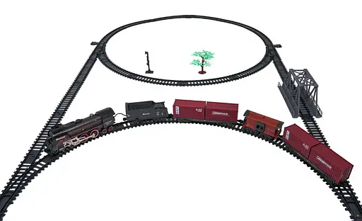 Большая железная дорога Ретро-поезд с дымом, светом и звуком — Трасса 207 см Ramiz (на аккумуляторе) - фото 5