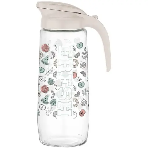 Кувшин стеклянный Vittora Beluga с рисунком 1.5 л бежевый VT-111020-М (128478)