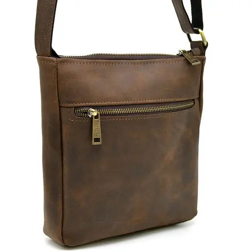 Чоловіча шкіряна сумка через плече TARWA 22х25.5х3.5 см sum0025339 - фото 4