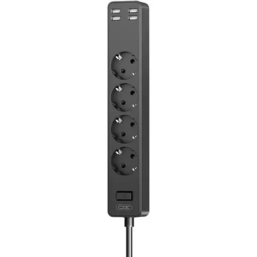 Мережевий фільтр XO WL10 ( EU ) 4USB function socket ( 4AC + 4USB ) 1.8M Чорний - фото 1