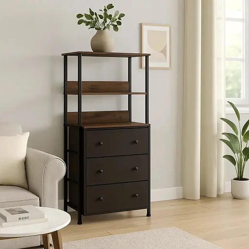 Стелаж Costway Skiff із текстильними ящиками в стилі Loft - фото 2