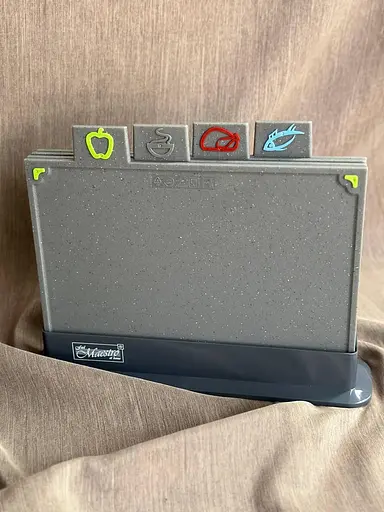 Набір обробних дощок Maestro MR-1787G пластиковий на підставці 4 шт. Сірий - фото 4