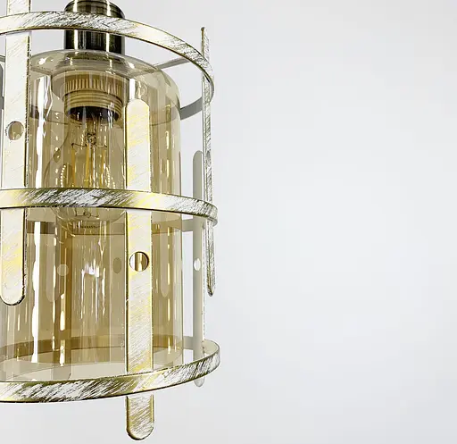 Світильник лофт із позолоченим корпусом Line.F Колір плафона Янтарний - фото 3