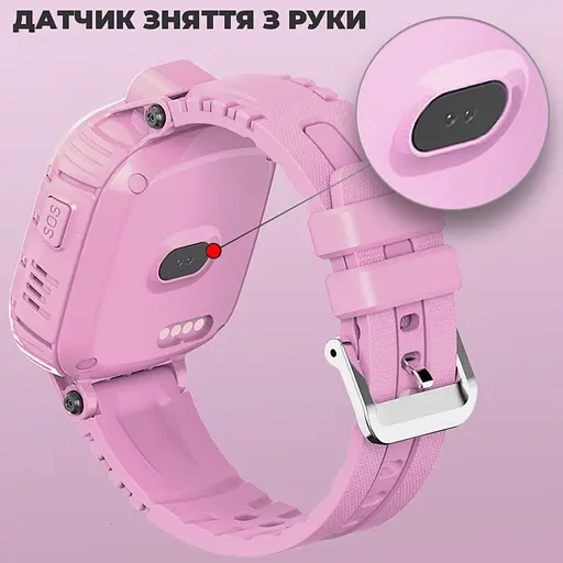 Детские смарт часы-телефон JETIX DF45 Anti Lost Edition влагозащищенные для ребенка (Pink) - фото 5