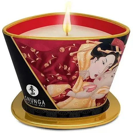 Масажна свічка Shunga Massage Candle - Sparkling Strawberry Wine (170 мл)