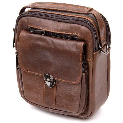 Кожаный мессенджер мужской Vintage 18х20х6,3 см sum0013948 - фото 1