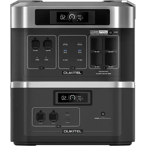 Зарядна станція Oukitel на 4096 Wh: зарядна станція BP2000E PRO (2048Wh/ 3600W) та додаткова батарея B2000 (2048Wh)