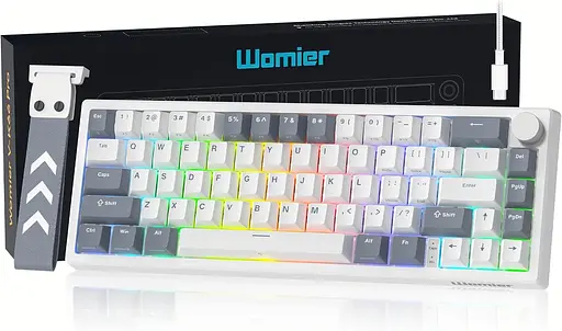 Игровая механическая клавиатура Womier VK66 Pro / Проводное подключение / Womier POM Series Switches / Grey - фото 2