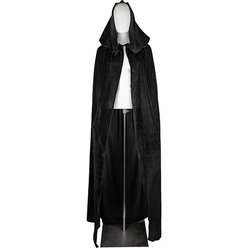 Плащ Черный бархат длинный - фото 1