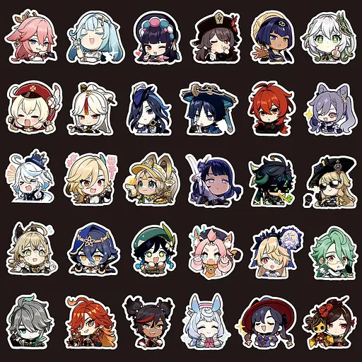 Стікерпак Геншин Набір наклейок GeekLand Genshin Impact 100 штук - фото 2