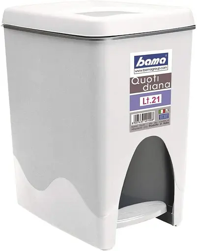 Контейнер для мусора с педалью Quotidiana 23x35x40,5h, 21 л белый